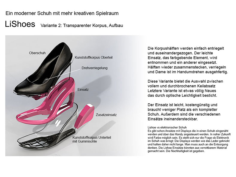 LiShoe Ein paar Handgriffe und schon hat die Dame einen anderen Schuh