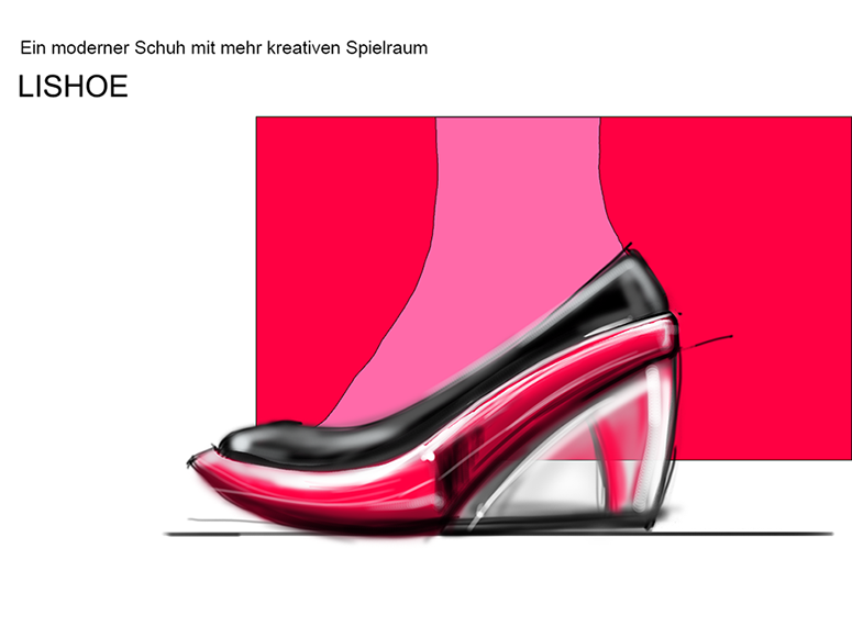Lishoe Dameschuh der das Erscheinungsbild ändern kann. Ein Schuh, zahllose Designs